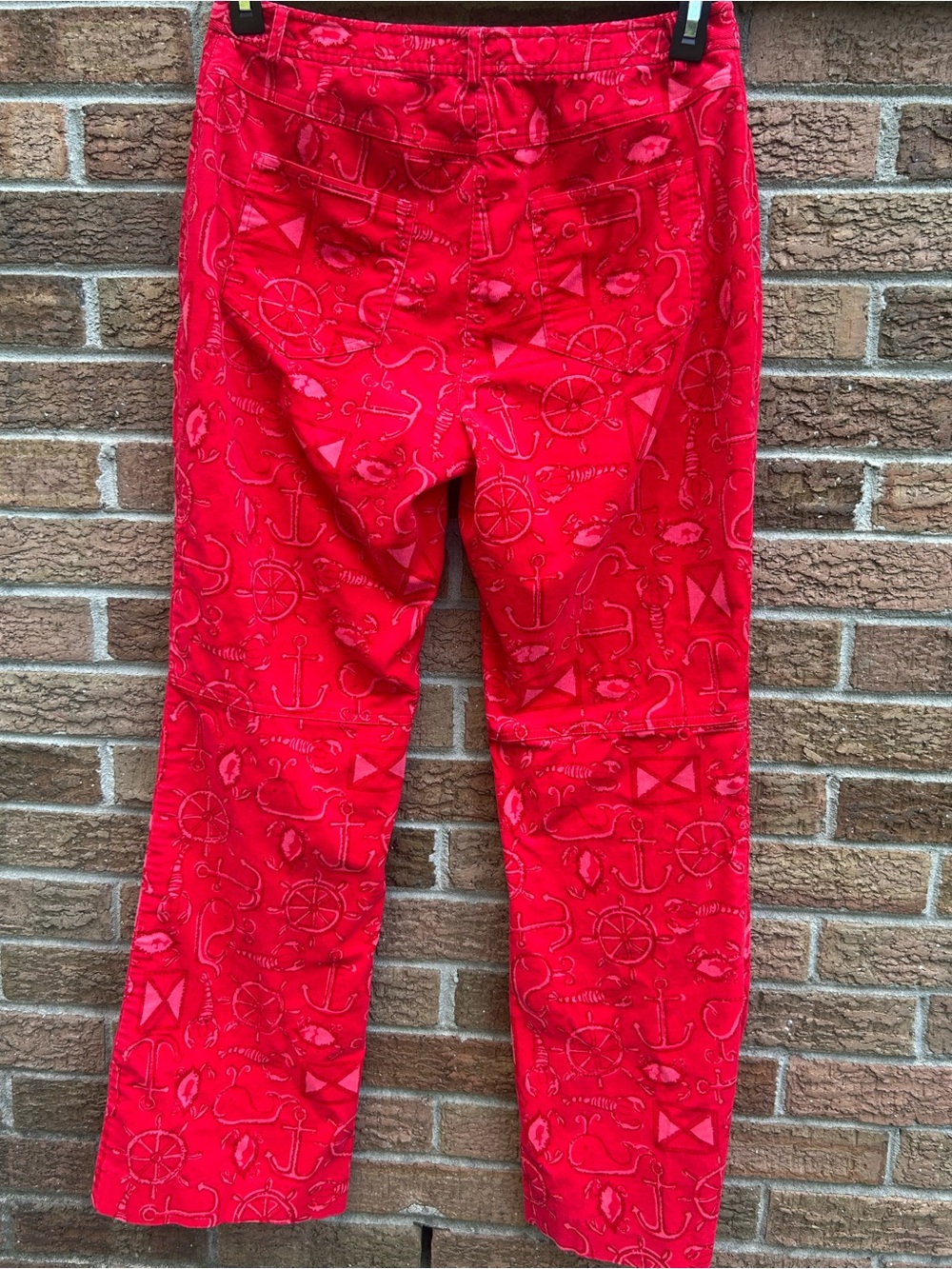 Lilly Pulitzer Bright Red Nautical Print Pants size 8 - Picture 9 of 10